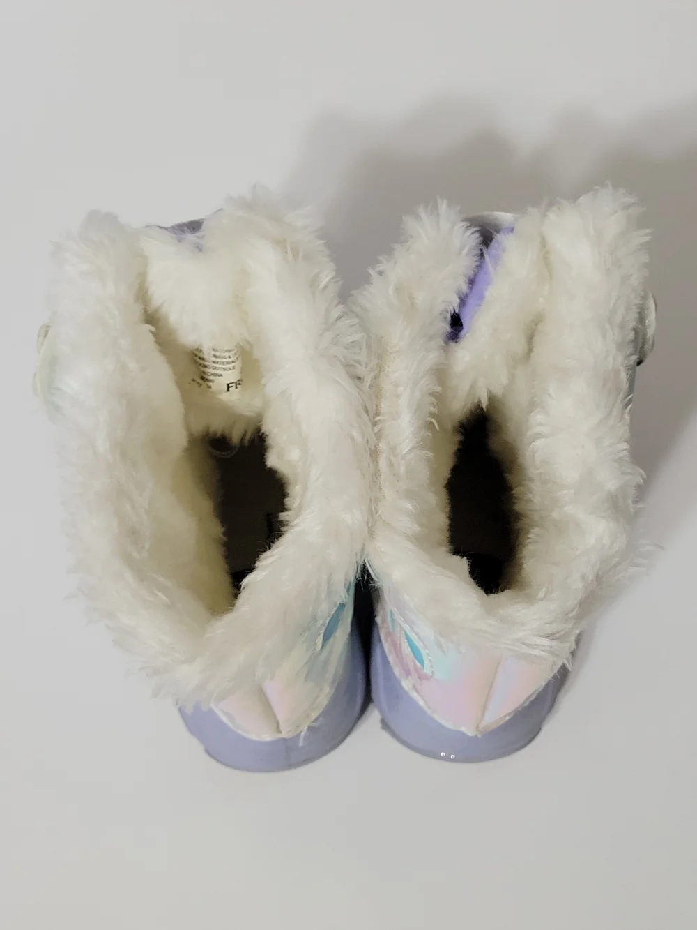 Title: Disney Frozen Elsa & Anna Winter Snow Boots Girls Size 10 Purple Faux Fur